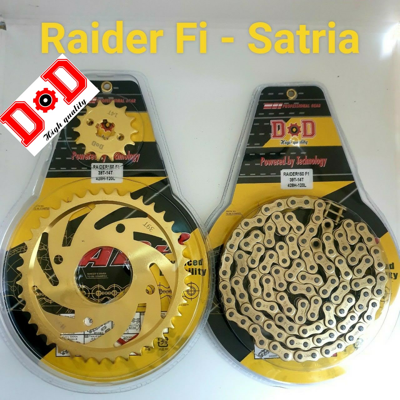 NHÔNG SÊN DĨA RAIDER Fi SATRIA SUZUKI D.D VÀNG CHẤT LƯỢNG CAO