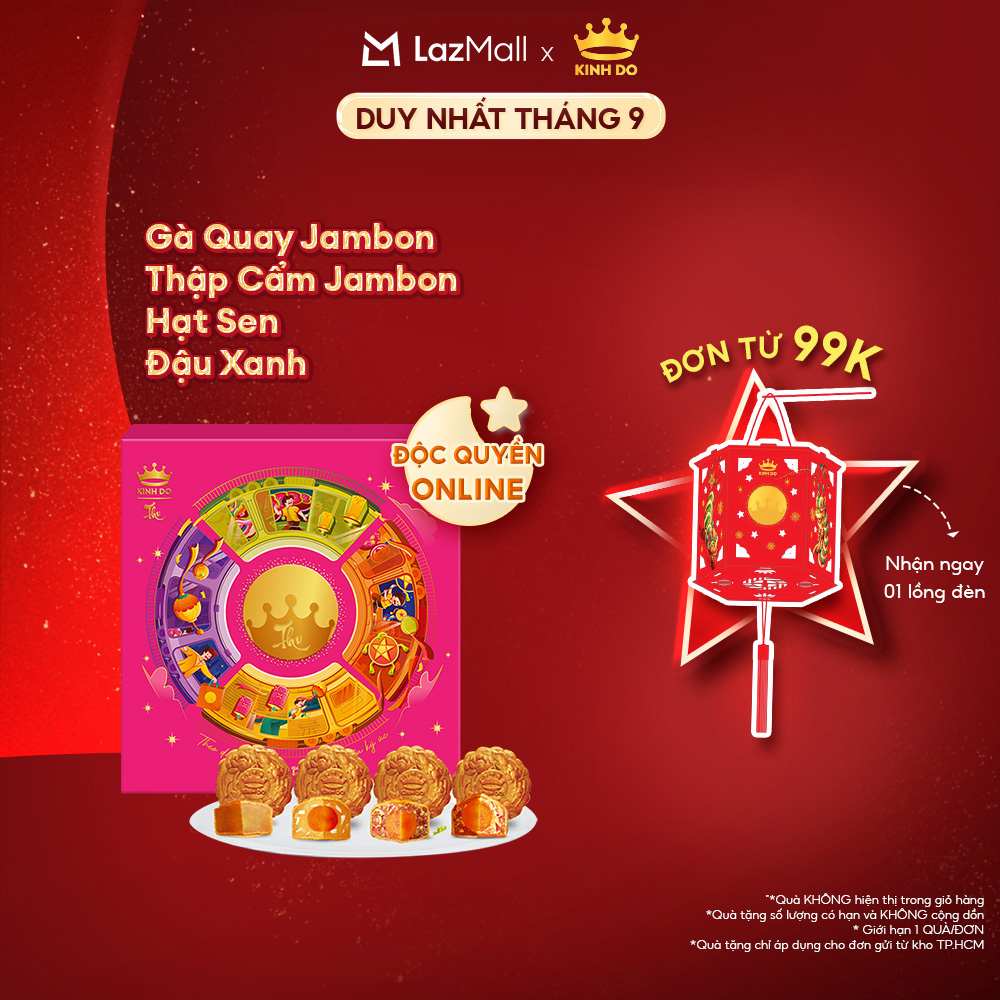   HỎA TỐC - KÈM TÚI GIẤY   Độc Quyền Online  Hộp Bánh Trung Thu Kinh Đô Cao Cấp "Chuyến Tàu Ánh Trăng"  4 Bánh X 150G  