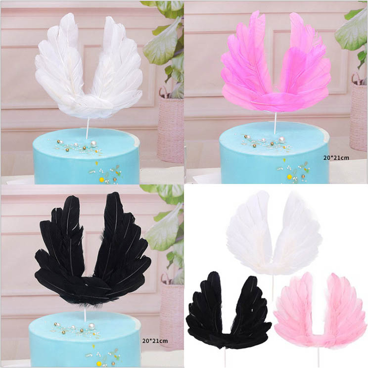 Đồ Trang Trí Bánh Sinh Nhật ,Bánh Kem - Cánh Thiên Thần Lông Vũ