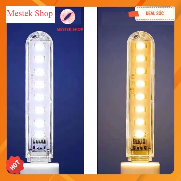 Đèn led USB 8 hạt led_Đèn led trang trí, cắm vào cổng USB chiếu sáng