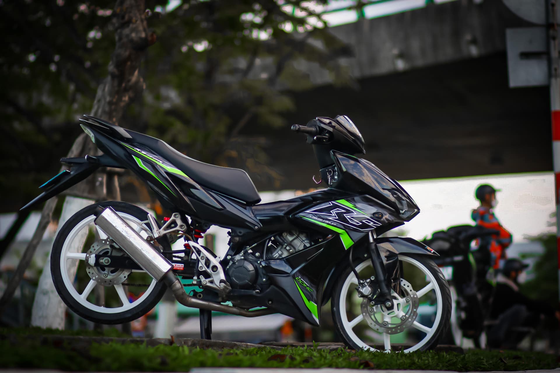 Tem Rời Dán Xe Winner X Mẫu Chữ RS Xanh Lá Đen Cực Chất, Hàng 3 Lớp Chất Lượng Cao