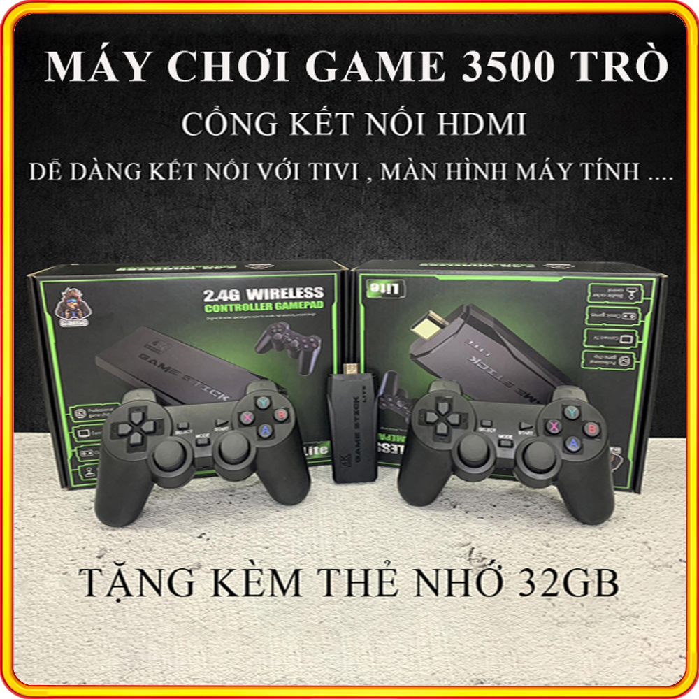 Máy chơi game điện tử 4 nút HDMI kết nối không dây, kết nối tivi, máy tính, phân giải 4K với 3500 game. BẢO HÀNH 12 THÁNG, TẶNG THẺ NHỚ 32GB
