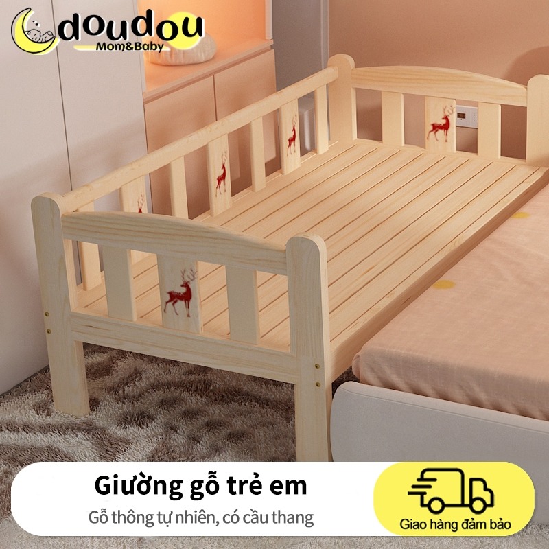 Giường cho bé ,giường gỗ cho bé ghép với giường bố mẹ cỡ đại 130x60 và 150x70cm