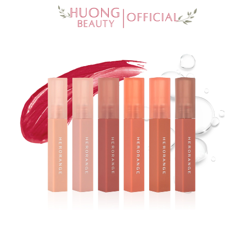 Son kem Herorange bản vỏ vuông - Chất son siêu lì, siêu mịn, không gây khô môi