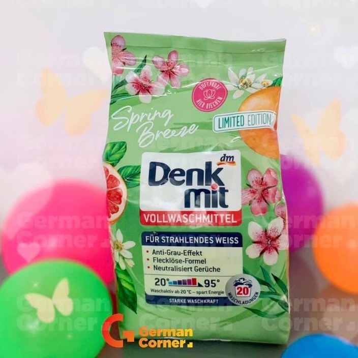 Bột giặt thơm denkmit gói 1,3kg màu xanh - german corner hàng đức nội địa
