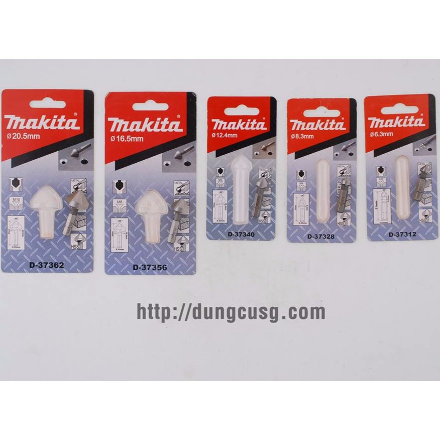 Mũi doa âm đầu vít chân lục 6.3 - 8.3 - 10.4 - 16.5 - 20.5mm Makita