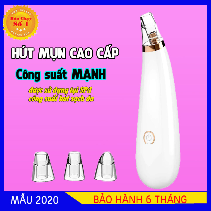 Máy hút mụn đầu đen USA Máy hút mụn Hút sạch tất cả các loại mụn với 3 đầu hút thông minh An toàn không đau rát tiện lợi - Máy hút mụn đầu đen Black Head Detector thế hệ mới