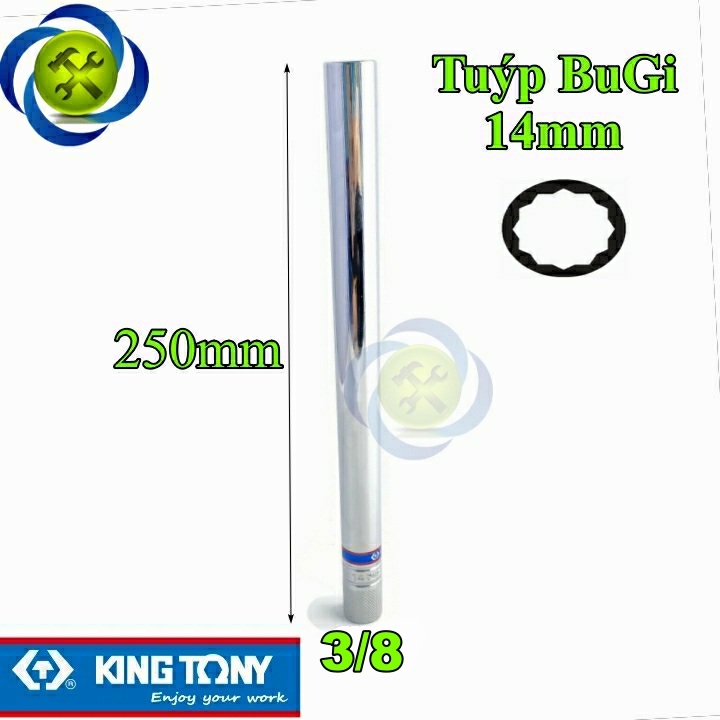 Tuýp tháo bugi 14mm 3/8 kingtony 36d014 12 cạnh dài 250mm