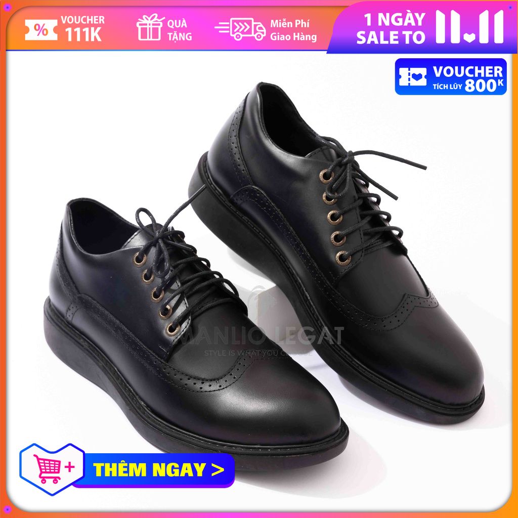 Giày tây giày Oxford nam Manlio Legat màu đen G374-B-01
