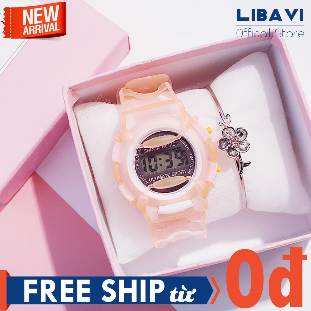 Đồng hồ trẻ em Candycat C07, đồng hồ điện tử chạy pin, dây đeo trong suốt, cực bền, kháng nước, chống trầy xước nhẹ (nhiều màu)