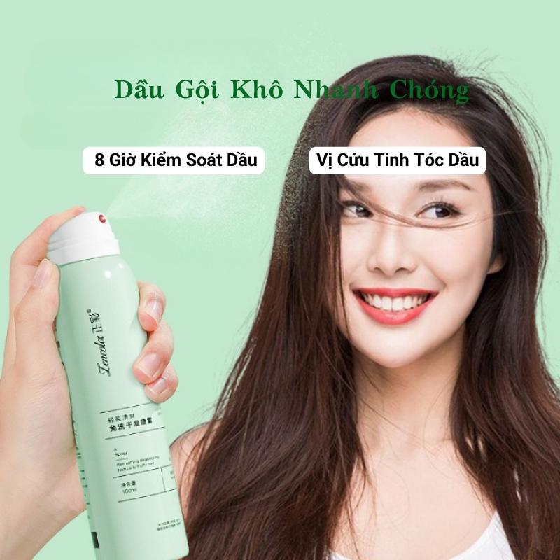 Dầu gội khô spes dạng xịt 150ml, dầu gội khô nam nữ giúp tóc bồng bềnh suông mượt 24 giờ không dầu không bết dính