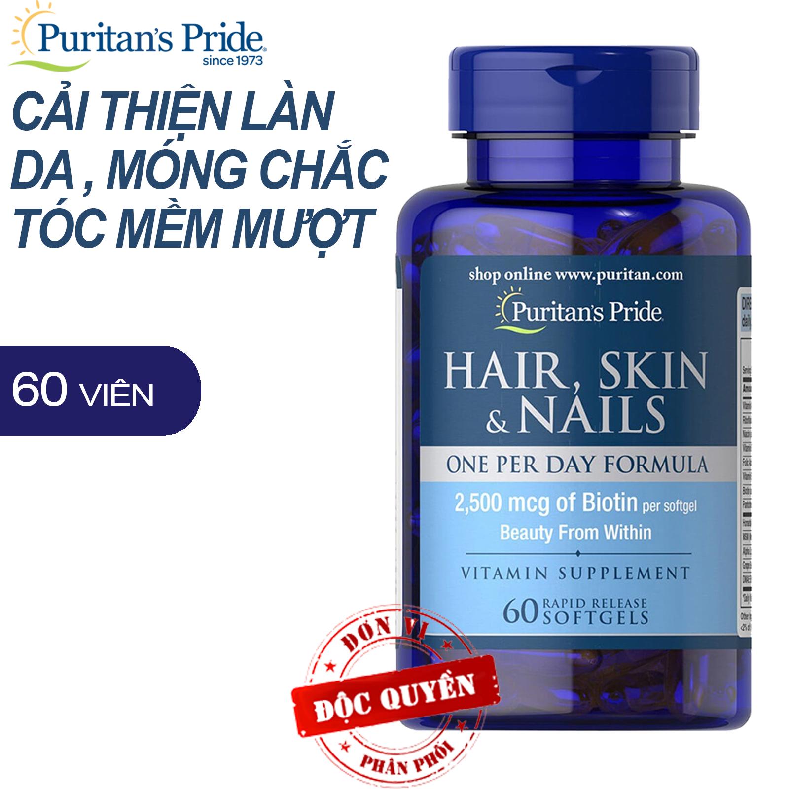 Giảm mụn trứng cá, giảm nhờn cho da dầu và mụn, giúp mọc tóc, đẹp da Vitamin Mỹ Puritan's Pride Hair
