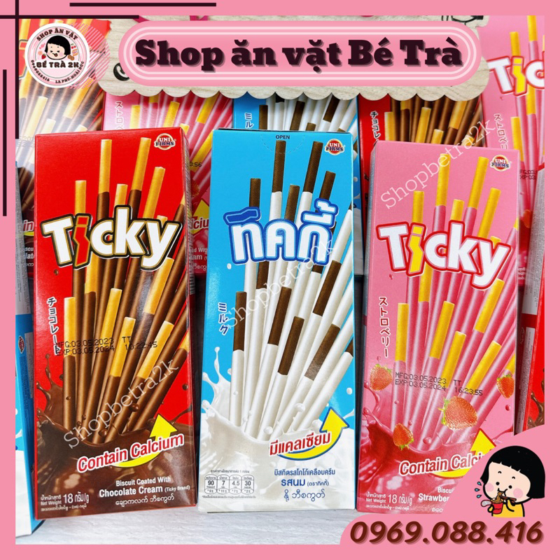 Bánh que ticky socola sữa thái lan |hộp 20g/ 6que|