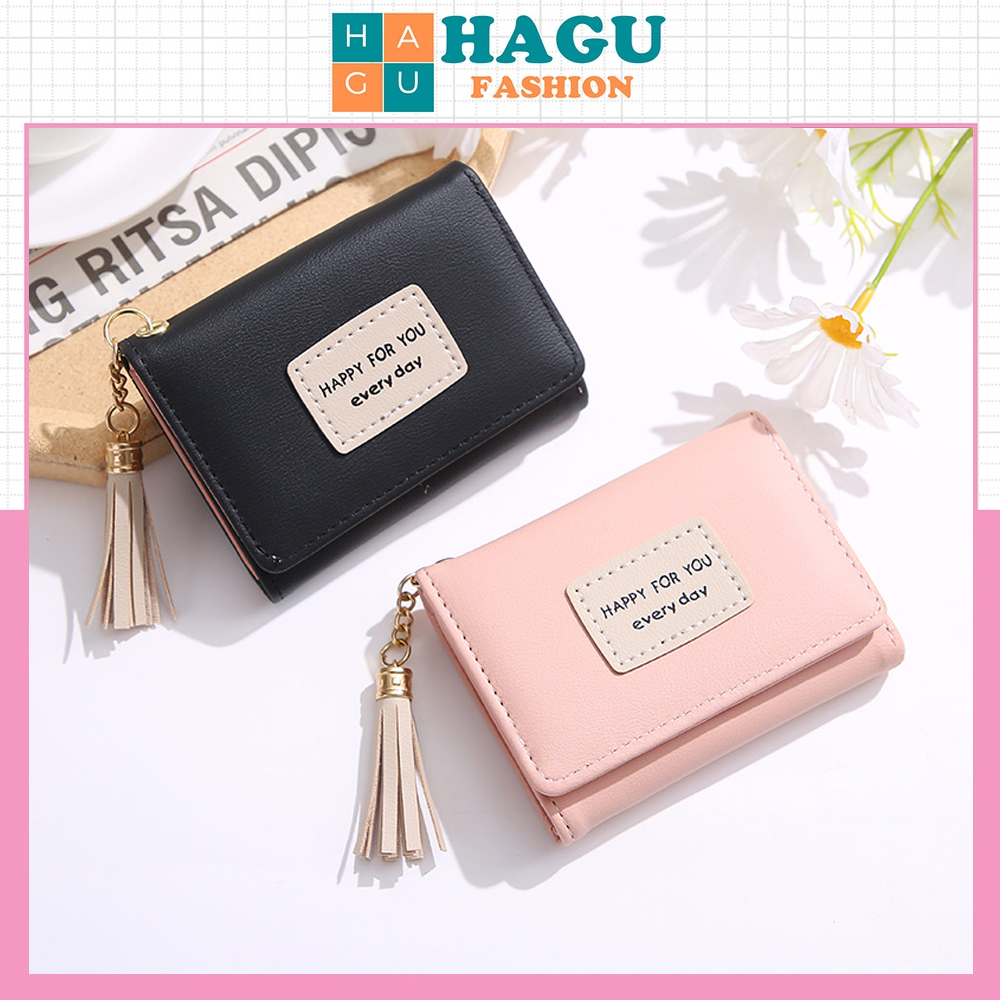 Ví nữ cầm tay mini happy 211 dễ thương nhiều ngăn chất da mềm cao cấp