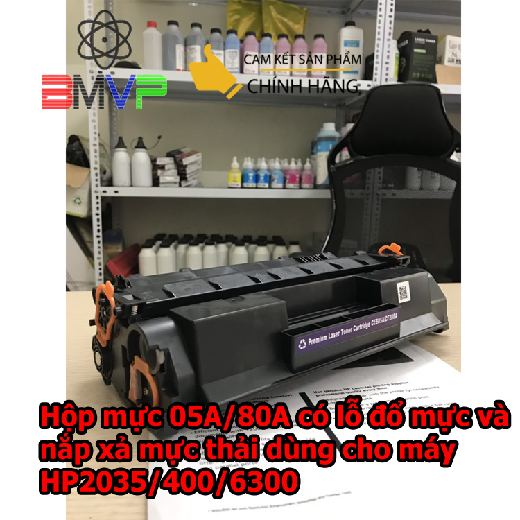 Hộp mực 05A/80A có lỗ đổ mực và nắp xả mực thải dùng cho máy HP2035/400/6300/Canon 251dw - Hàng chính hãng StartInk