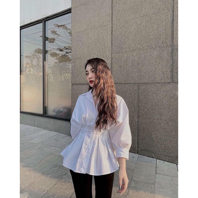 Áo sơ mi chiết eo