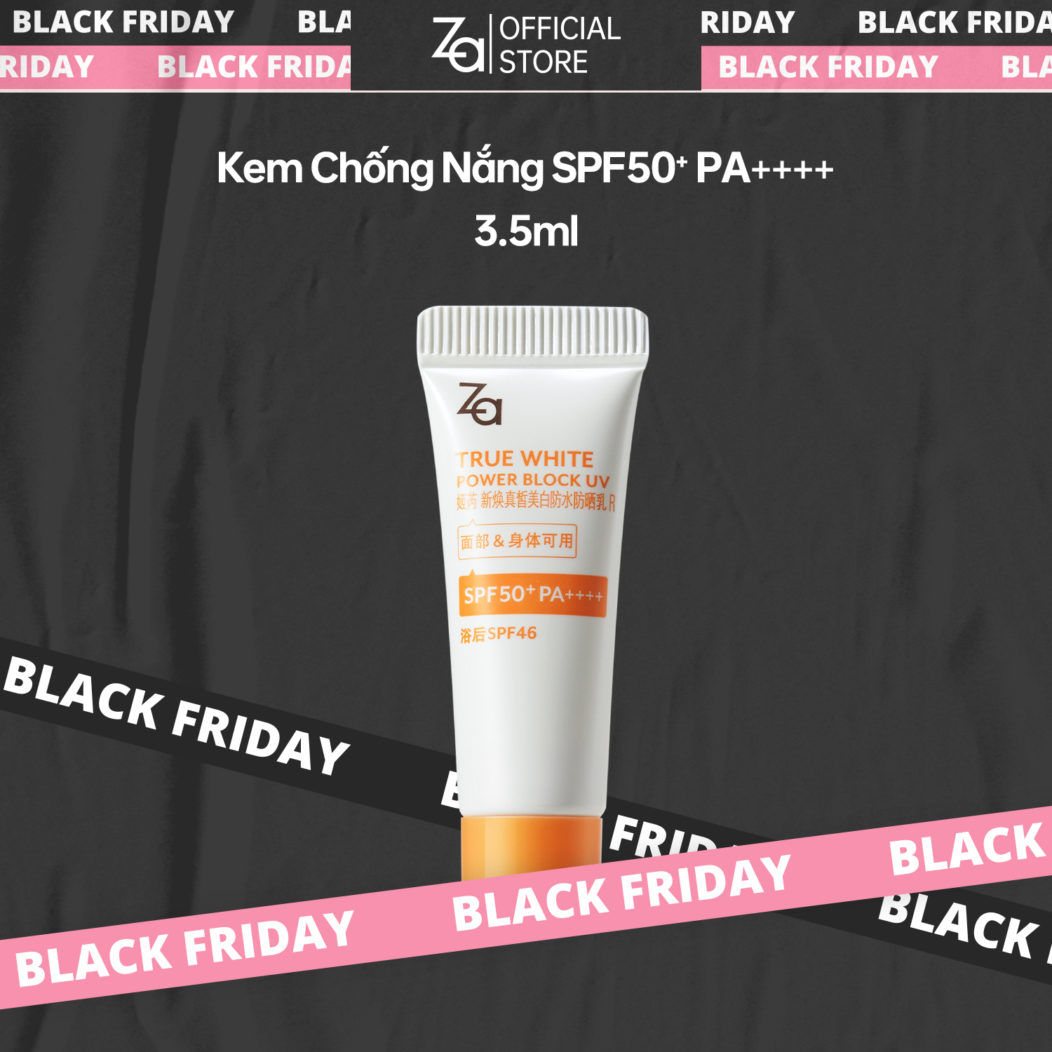 [Gift] Kem Chống Nắng ZA Kiềm Dầu True White EX Power Block UV SPF 50 PA++++ 3.5ML