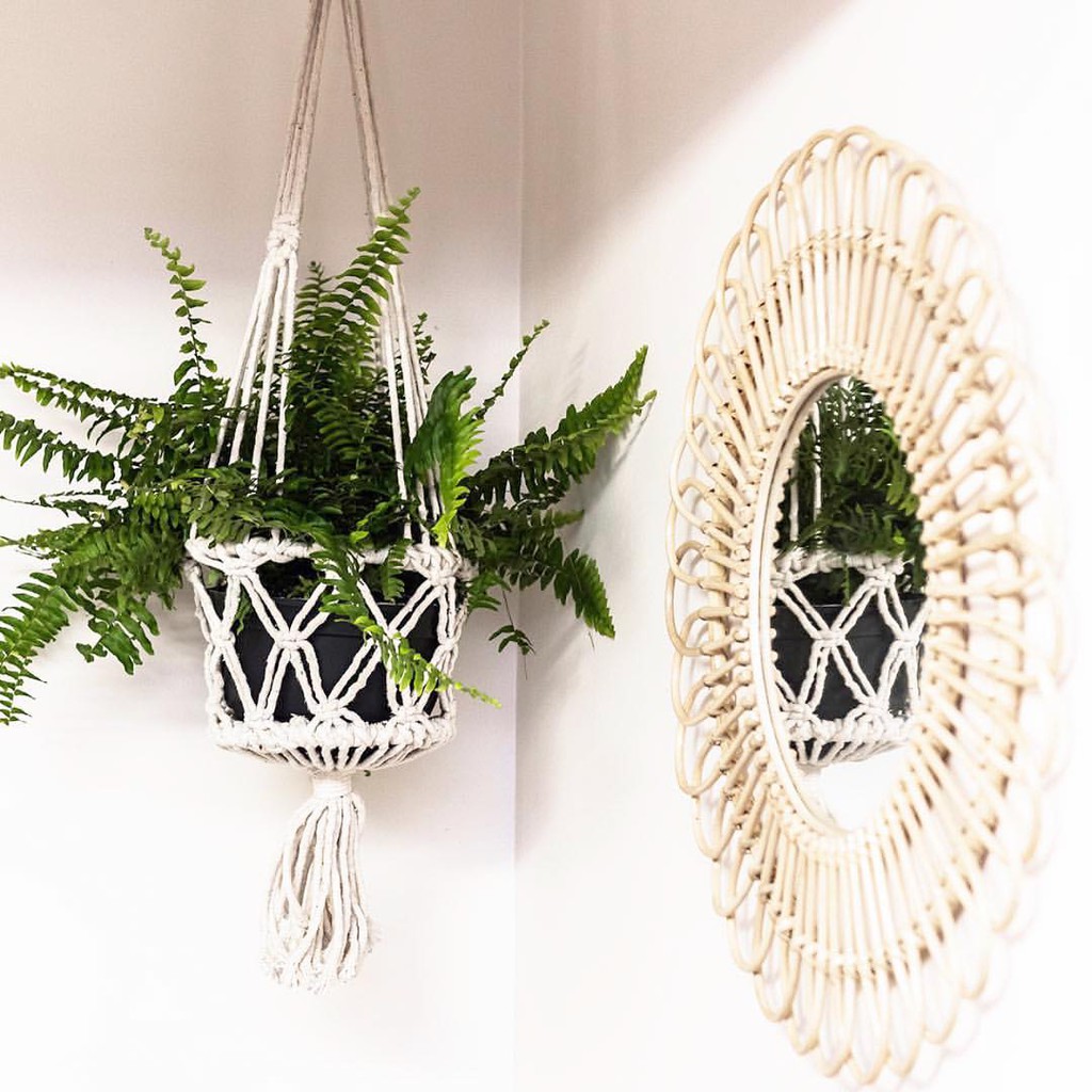 Giỏ treo cây Macrame tròn Size 15cm-GC01