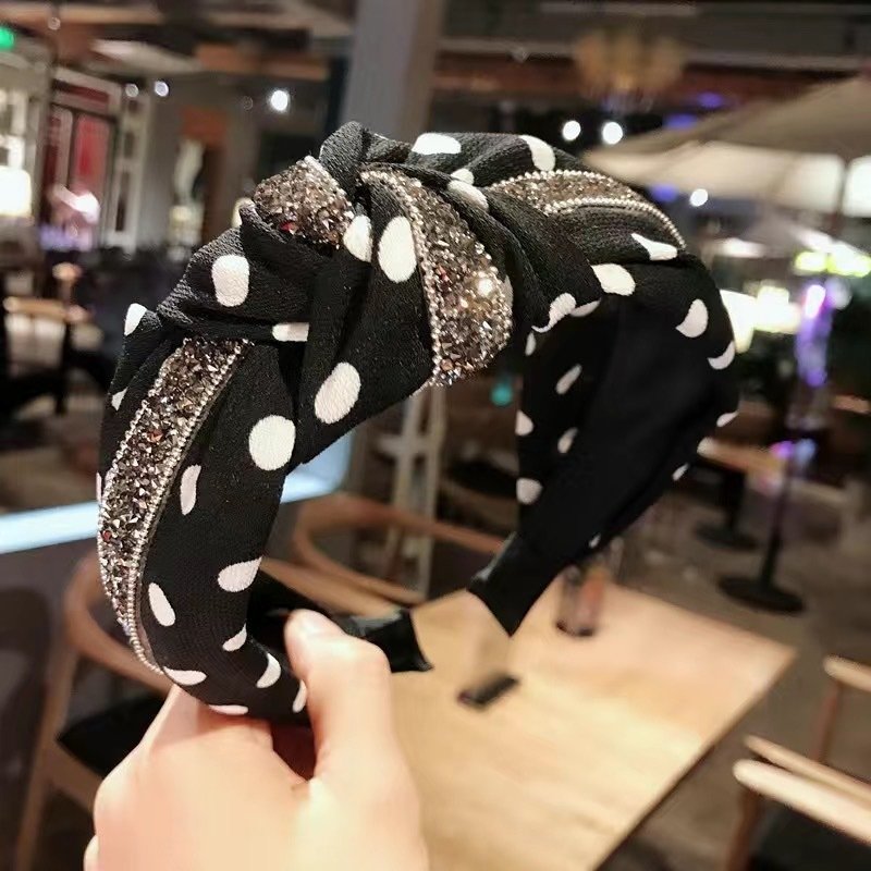 Bờm cài tóc băng đô cài tóc thắt rút chấm bi hot trend hàn quốc - kireicos