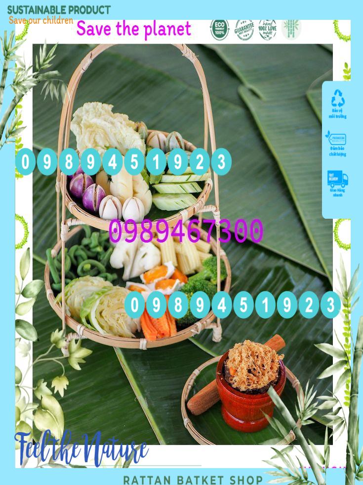 Bộ 3 mẹt tre 1 tầng, 2 tầng 3 tầng đựng hoa quả, Kệ 3 tầng đa năng đựng đồ ăn, Mẹt tre  tầng đựng hoa quả