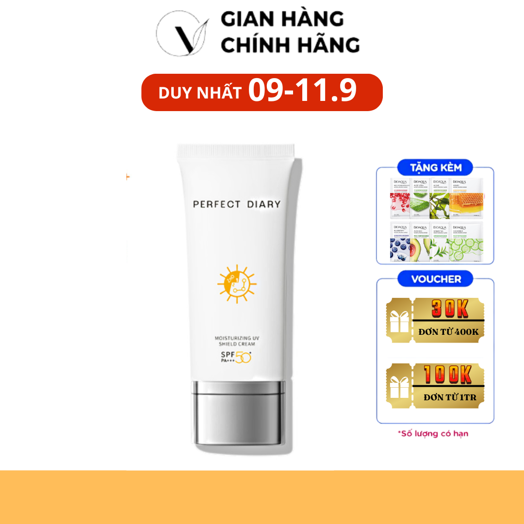 Kem Chống Nắng Dưỡng Da Cao Cấp PERFECT DIARY SPF50+ Bảo Vệ Da Khỏi Tia UV PA+++ Dưỡng Ẩm Dung Tích 60ml - VM Cosmetic