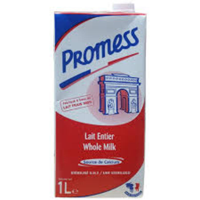 01.2025 Sữa tươi nguyên kem Promess nhập từ Pháp thùng 6 hộp 1 lít