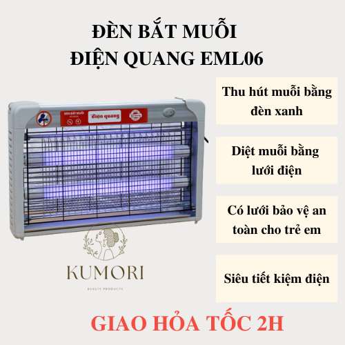 Đèn bắt muỗi lưới điện Điện Quang loại lớn máy diệt côn trùng ánh sáng thu hút ruồi muỗi và giết ruồi muỗi ĐQ EML06L KUMORI STORE