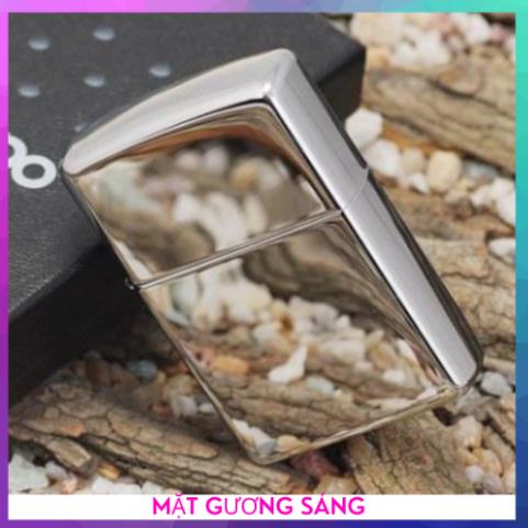 Bật lửa zippo trơn bạc tráng gương usa sành điệu