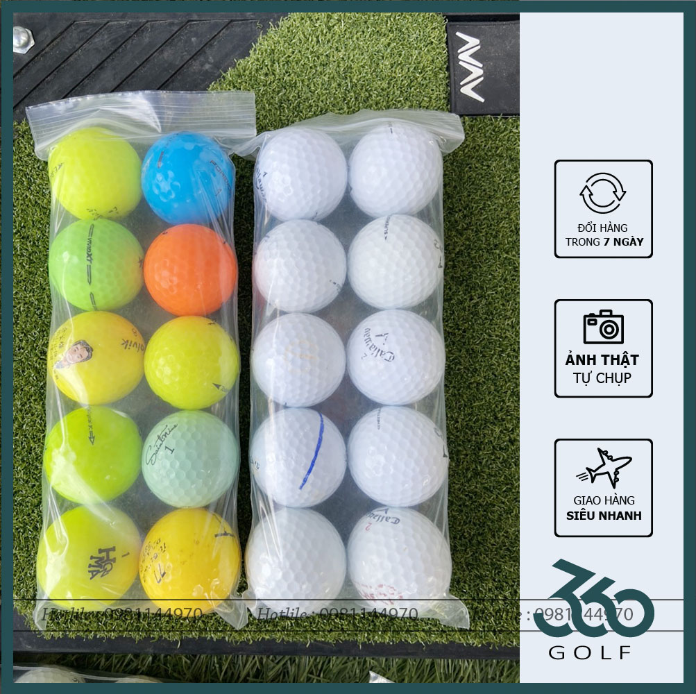 Bóng golf cũ các thương hiệu ,callaway, taylormade, honma, sprixon, bóng màu - 360 golf
