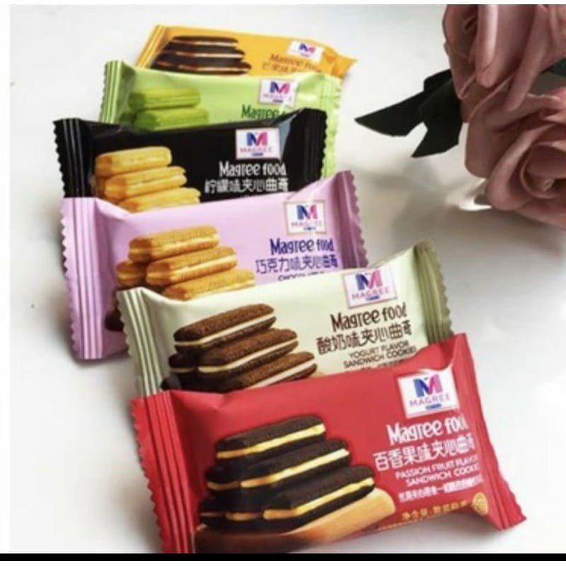 [ Hàng mới ] Combo 100g Bánh Quy kẹp kem MAGREE FOOD nhiều hương vị thơm ngon
