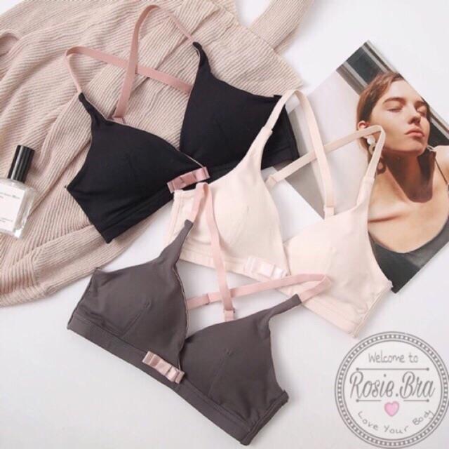 ♝❂  Bralette Nơ Cotton Mịn Dây Chéo Sau B046