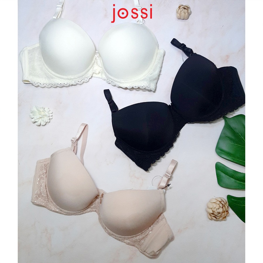 Áo lót trơn phối ren, mút mỏng, cúp xéo - Jossi 1310
