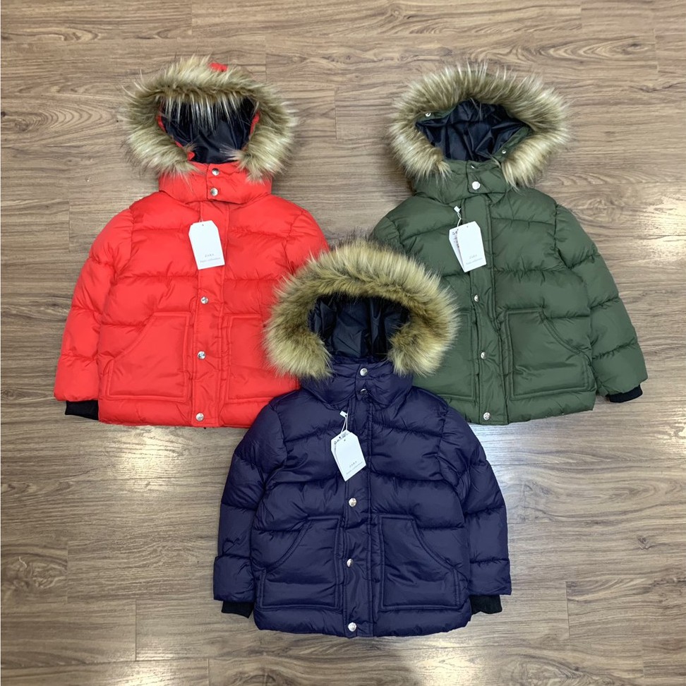 Áo phao bé trai zara mũ lông size đại - nhật anh kids