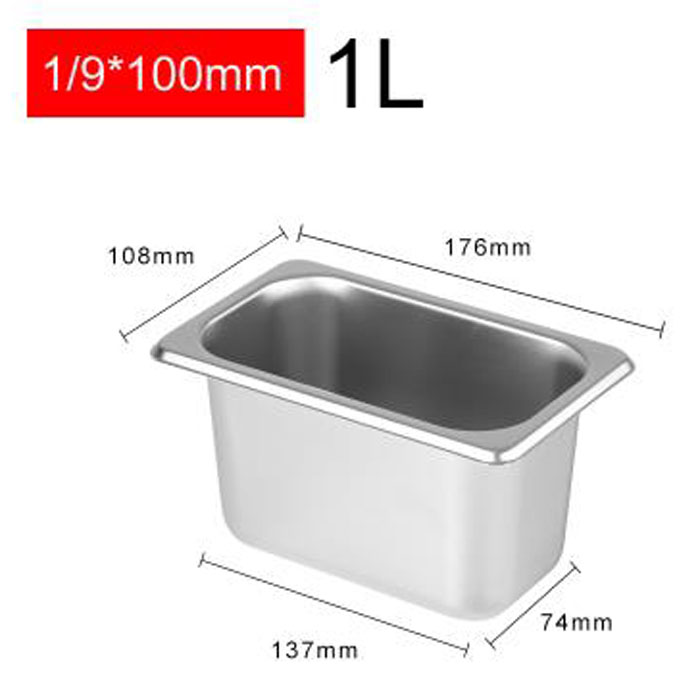 [HCM]Khay Inox Đựng Thạch Đựng Topping Thực Phẩm GN 1/9 ( Không Nắp )