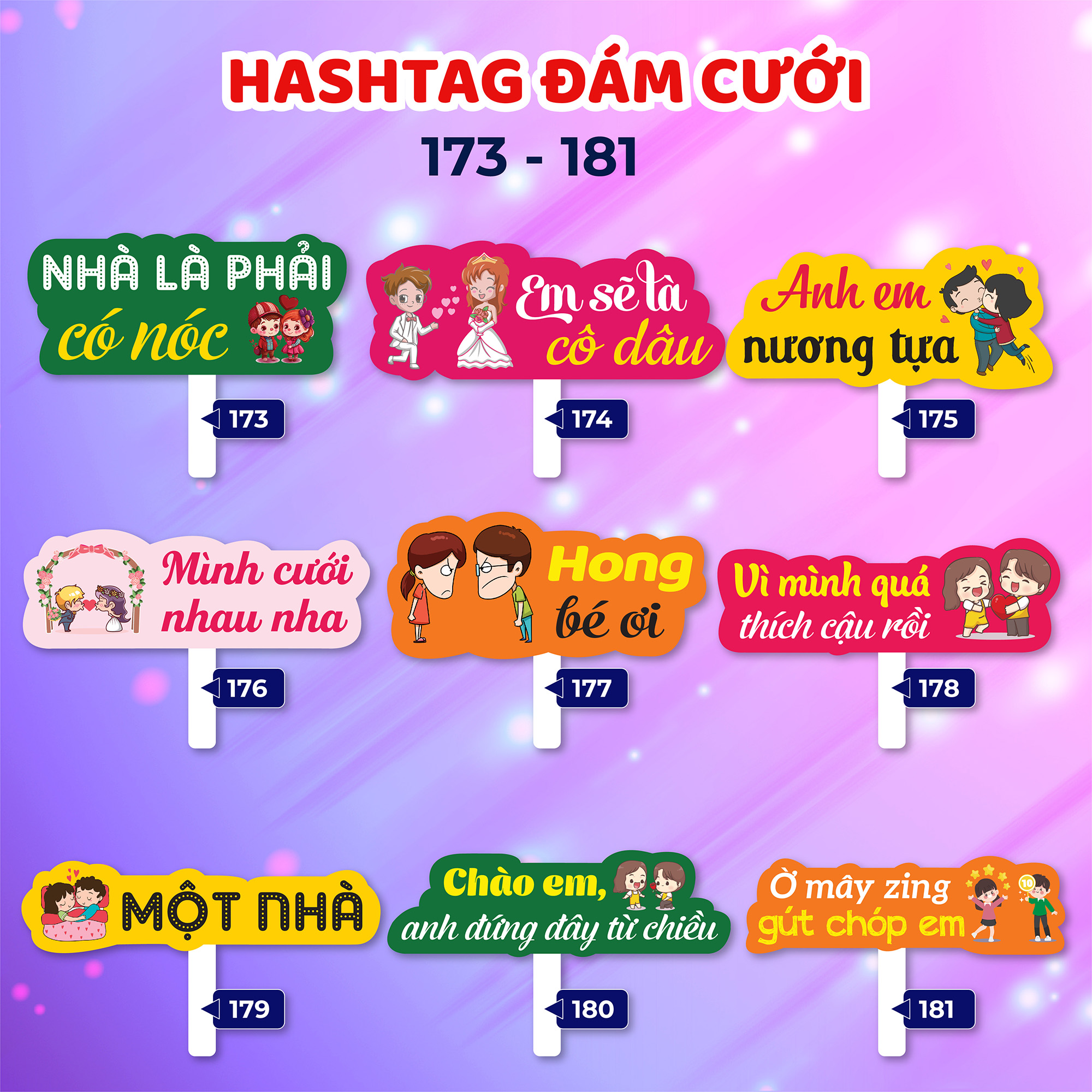 Bảng hashtag cầm tay chụp hình đám cưới