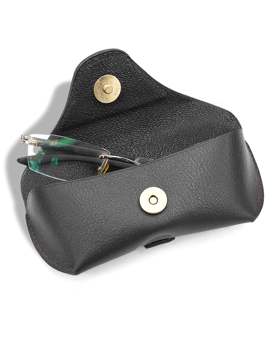 Kalpa Athens: Bao đựng mắt kính bằng da bò có đai đeo thắt lưng (May thủ công) - Athens Kalpa Leather Glasses Case