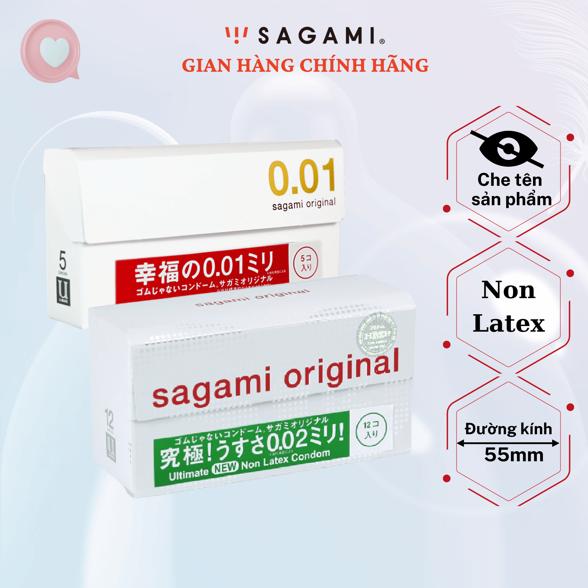 Combo 2 hộp Bao cao su nam Sagami Original 002 - baocaosu siêu mỏng - non latex - hộp 12 chiếc