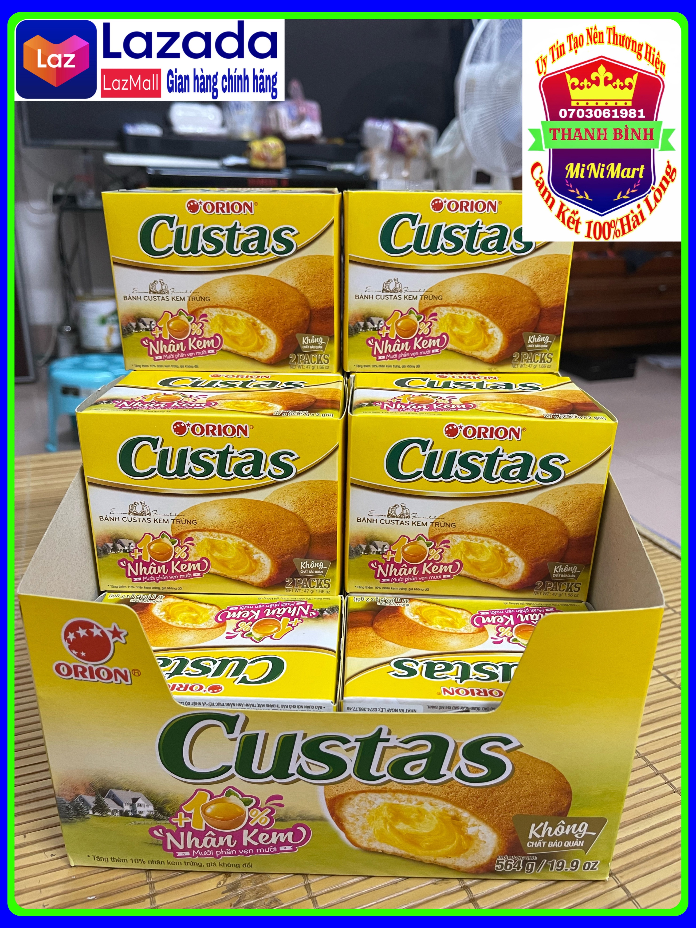Bánh custas kem trứng - Hộp lễ 12hộp x 2gói x 23,5g x564g