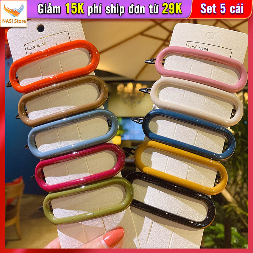 Kẹp tóc nữ UYU [Set 5 cái] NASI Store chất liệu acrylic dễ thương phong cách hàn quốc phụ kiện tóc giao ngẫu nhiên