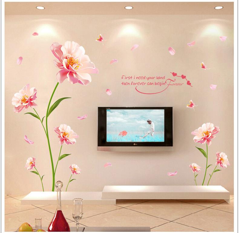 Decal dán tường hoa lãng mạn và sang trọng
