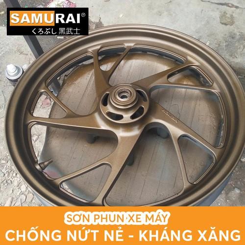 Combo sơn Samurai dành cho mâm xe máy màu xám vàng - magie EP876