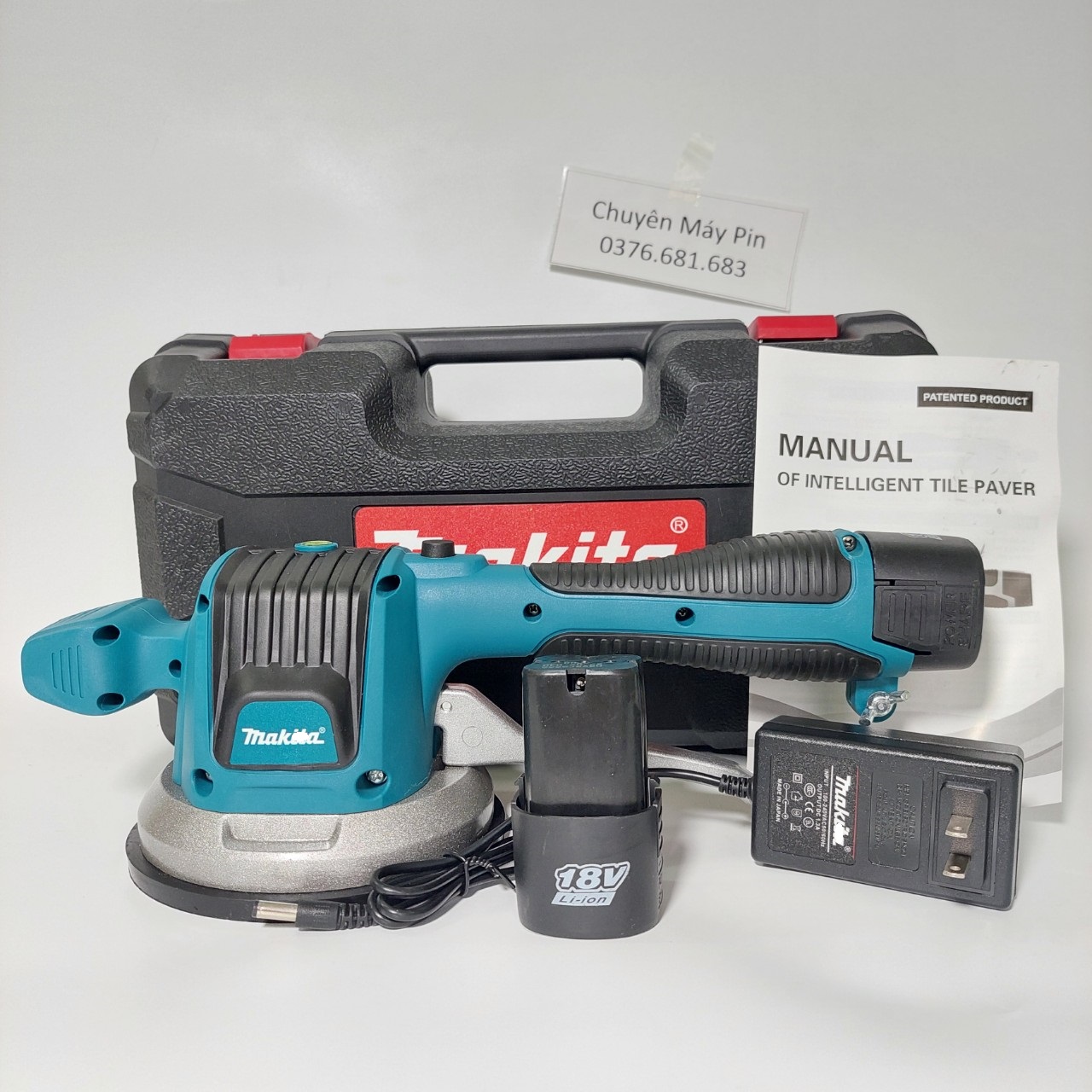 Máy ốp lát gạch mkt 18v rung 6 cấp, nâng hít gạch - máy 2 pin
