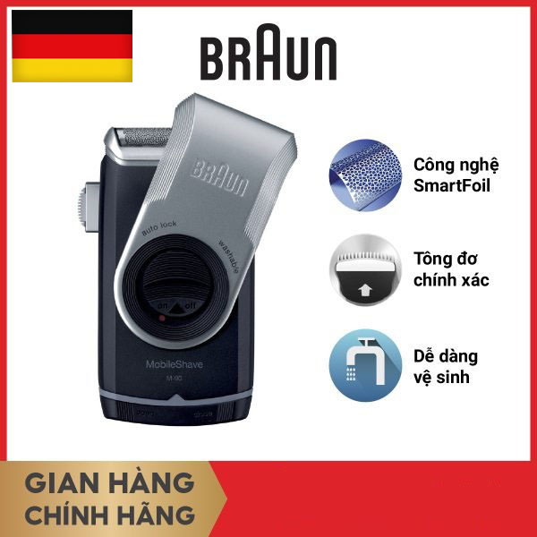 Máy cạo râu mini Braun M90 sử dụng công nghệ Đức SmartFoil cuộn kép