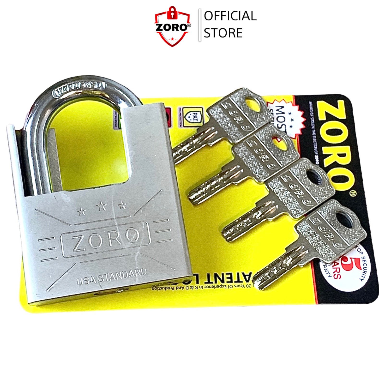 Ổ khóa chống cắt ZORO size đại 7 phân chìa muỗng càng chống cắt - khóa cửa chống trộm cắt khóa bấm công nghệ mỹ bền bỉ