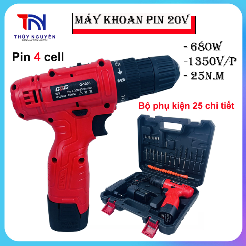 Máy khoan pin 20V chính hãng GGG, công suất 680w - khoan bắt vít không dây có đảo chiều, đèn led - khoan sắt, khoan gỗ - Máy bắn vít pin, máy khoan không dây, bắn vít không dây, bắn vít pin |