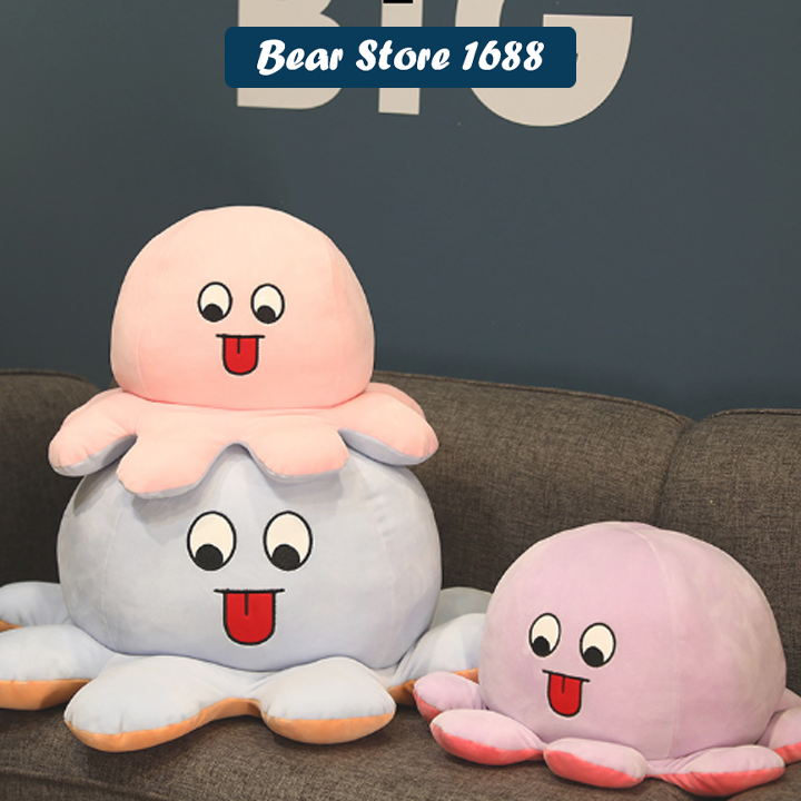 Gấu Bông Bạch Tuộc Cảm Xúc Hai Mặt Siêu Nổi Giận, QUẠO - CỰC QUẠO Đáng Yêu Vải Nhung Co Giãn 4 Chiều Cao Cấp