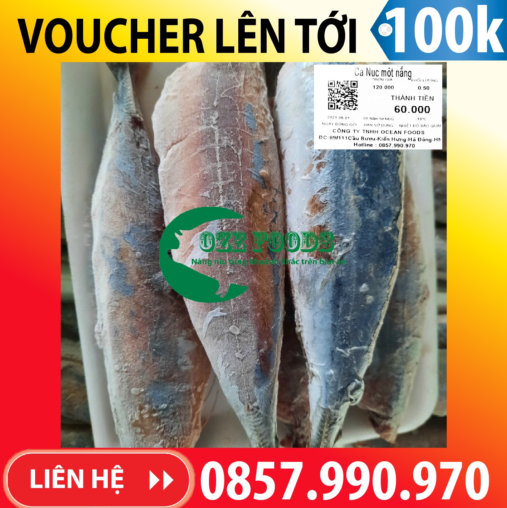 CÁ NỤC PHƠI MỘT NẮNG VIỆT NAM/Công ty Ocean Foods/CHỈ GIAO TẠI HÀ NỘI