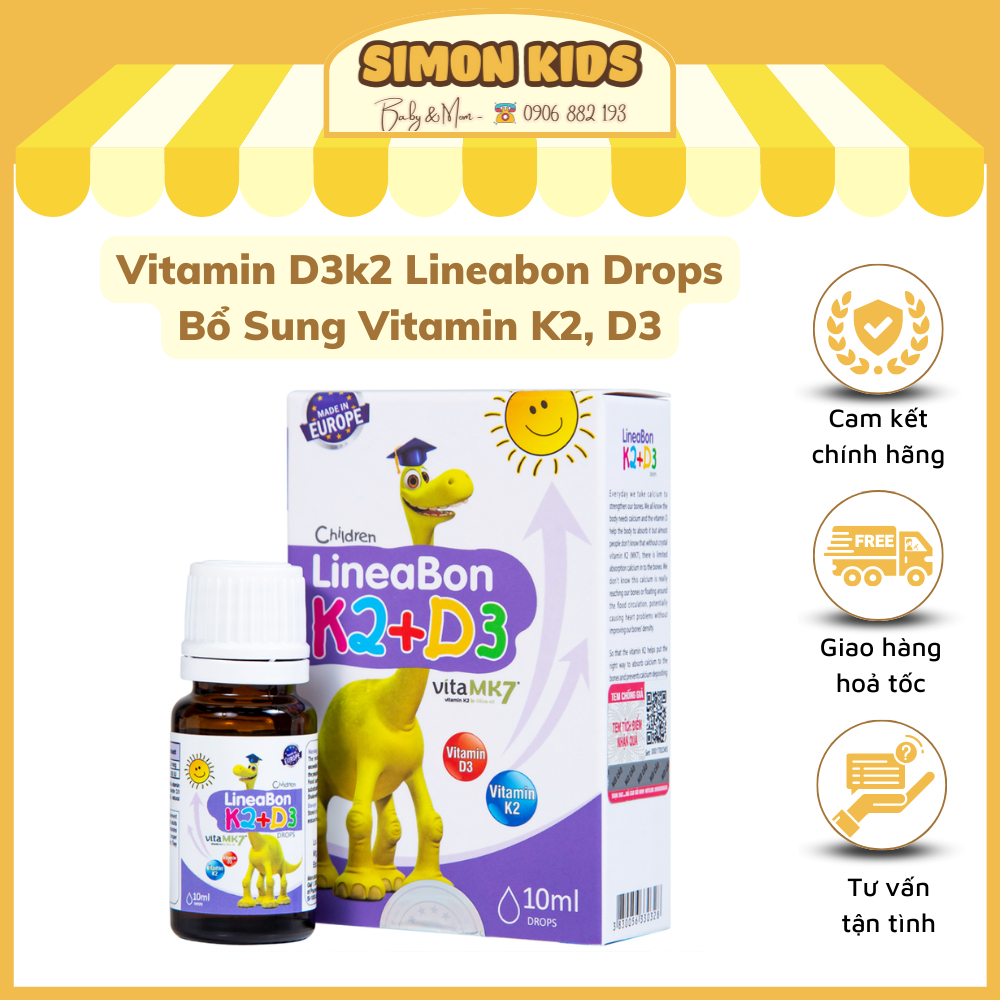 Vitamin D3k2 Lineabon Drops Bổ Sung Vitamin K2