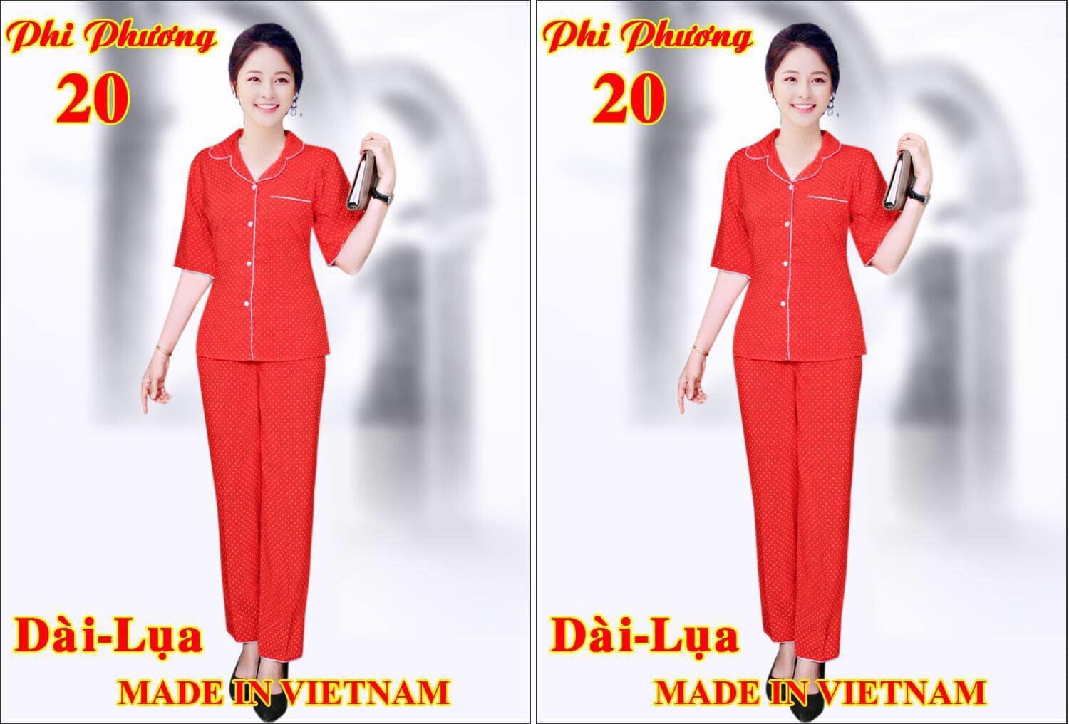 Bộ pizama chấm bi lụa