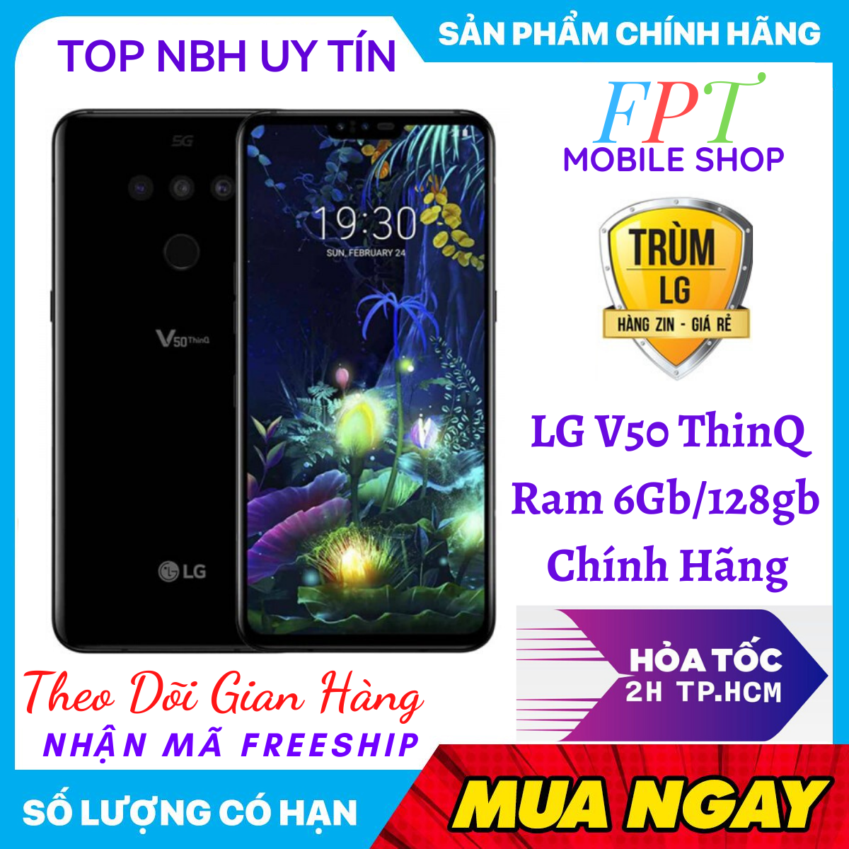 [HCM]Điện Thoại LG V50 ThinQ Chạy 5G Ram 6G/128G - 3 camera / Cấu hình khủng -  máy Chính Hảng / Màn hình: AMOLED 6.4" Quad HD+ (2K+) smartphone thông minh / điện thoại giá rẻ bảo hành 1 đổi 1